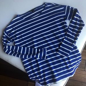 J. Crew Royal Blue & White Striped Top